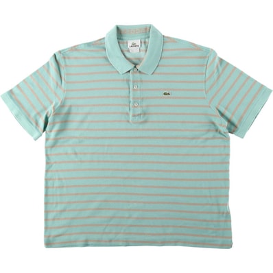 古着 ラコステ LACOSTE フランス企画 半袖 ボーダー ポロシャツ 6 メンズXL相当/eaa644386