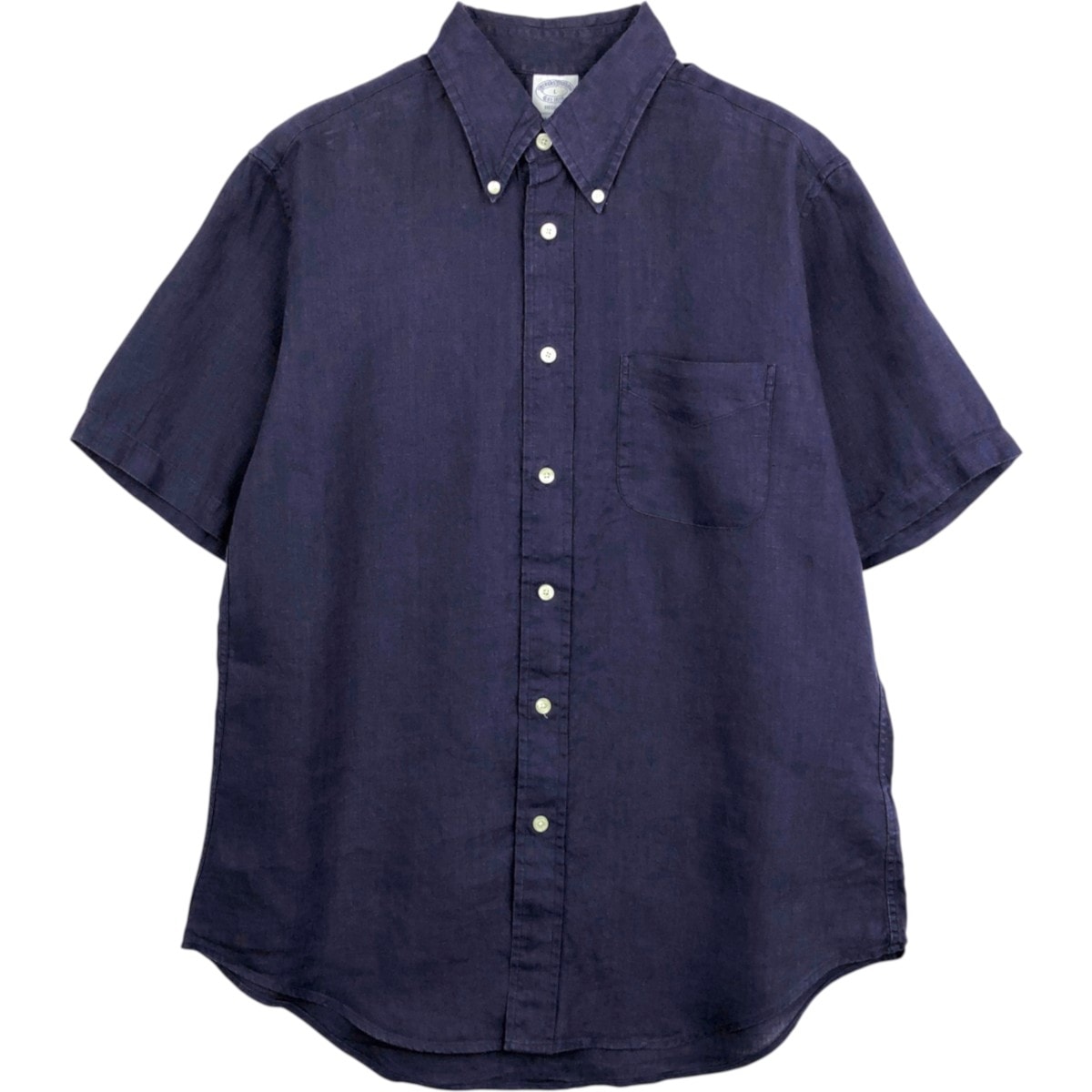 古着 ブルックスブラザーズ Brooks Brothers Est.1818 半袖 リネン ボタンダウンシャツ メンズL相当/eaa668147