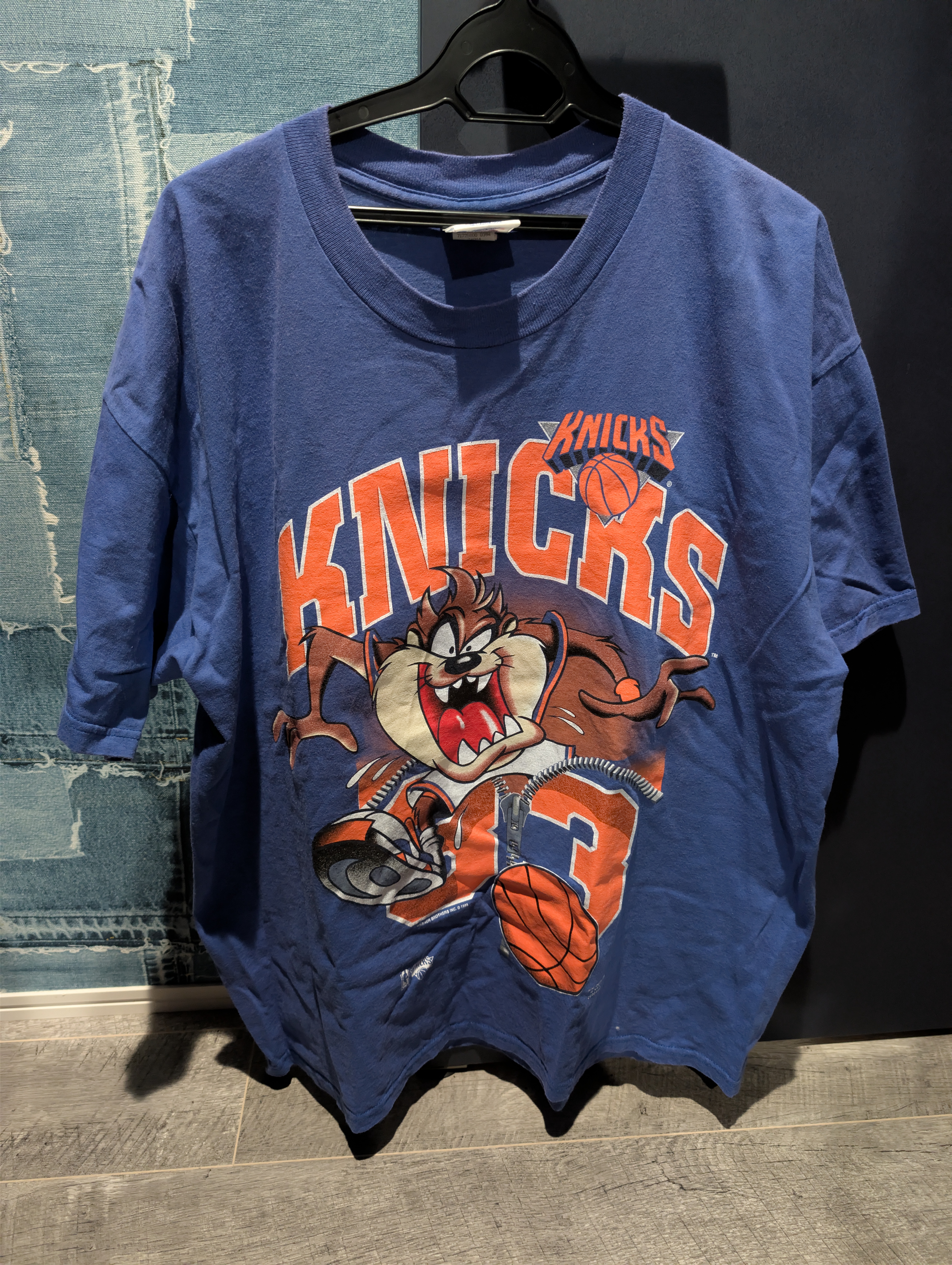 Knicks/ニックス/タズマニアンデビル/Tasmanian Devil/NBA/バスケ/Ewing/ユーイング/Tシャツ/XL/ヴィンテージ/VINTAGE/90s/アメカジ/ストリート/オーバーサイズ/MADE IN USA/ブランソン/Branson