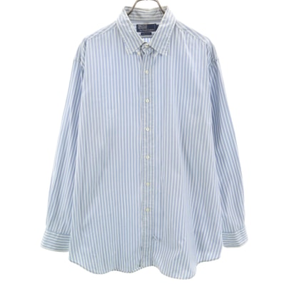 Polo by Ralph Lauren ポロバイラルフローレン ストライプ柄 長袖 コットンシャツ 17 1/2-35 ブルー系