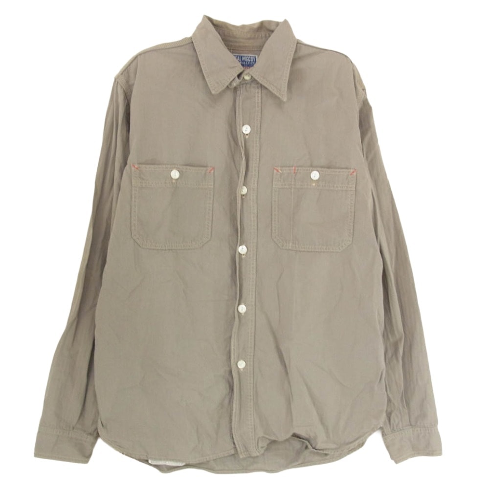 The REAL McCOY'S ザリアルマッコイズ 長袖シャツ ヘリンボーン 長袖 ワーク シャツ グレー系 サイズ表記無【中古】