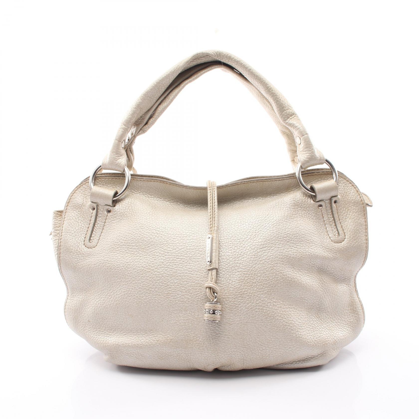 セリーヌ CELINE ビタースウィート メタリック ハンドバッグ バッグ レザー レディース ホワイト系 【中古】