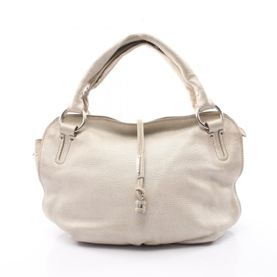 セリーヌ CELINE ビタースウィート メタリック ハンドバッグ バッグ レザー レディース ホワイト系 【中古】