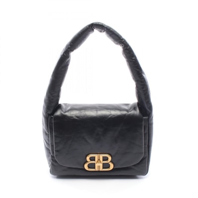 バレンシアガ BALENCIAGA モナコ スリングバッグ ショルダーバッグ バッグ レザー レディース ブラック系 787896 【中古】