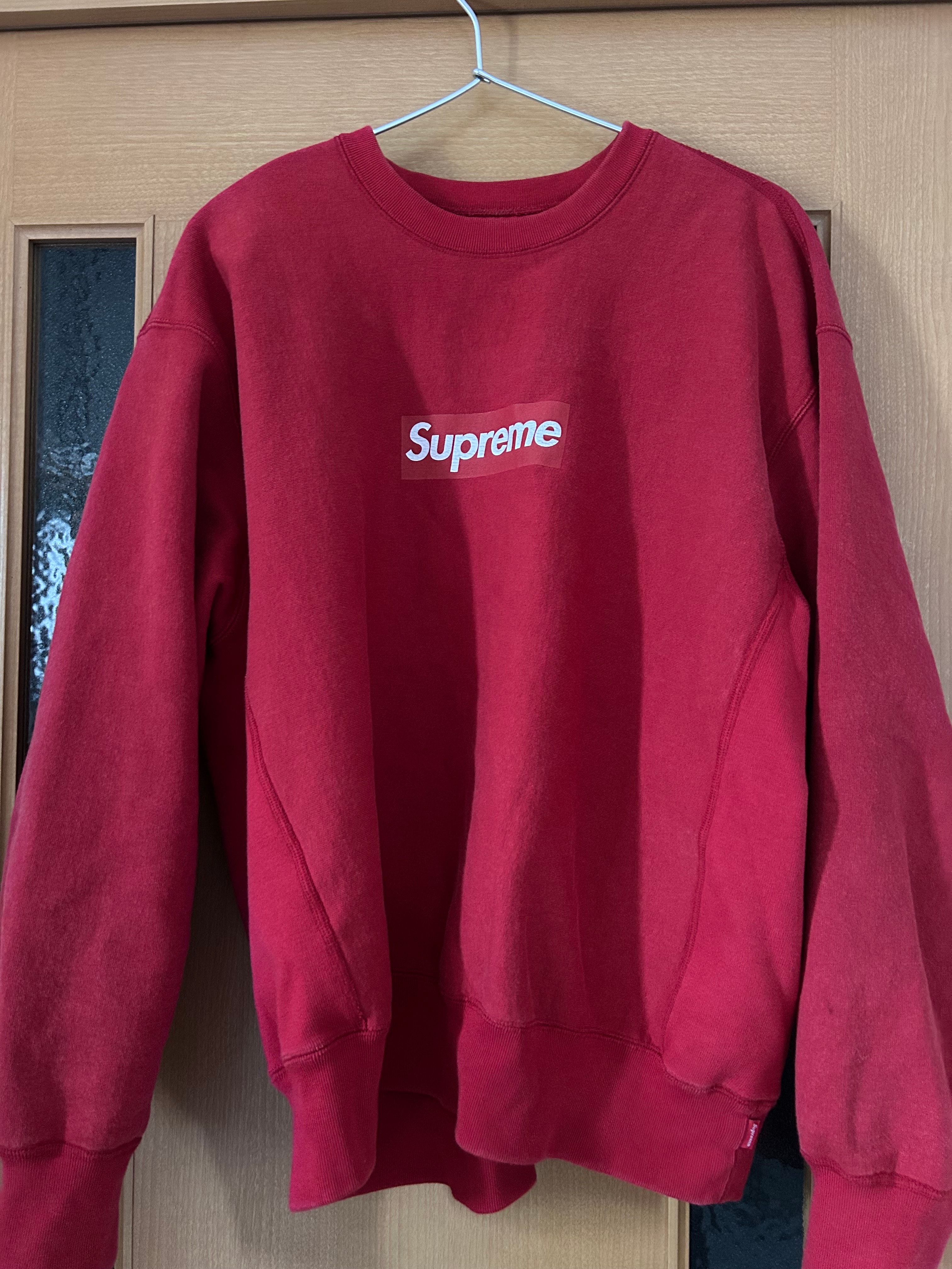 Supreme Washed Box Logo Crewneck "Red"