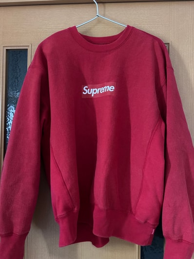 Supreme Washed Box Logo Crewneck "Red"