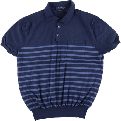古着 ラルフローレン Ralph Lauren POLO RALPH LAUREN PIMA COTTON 半袖 ボーダー ポロシャツ レディースL相当/eaa554853