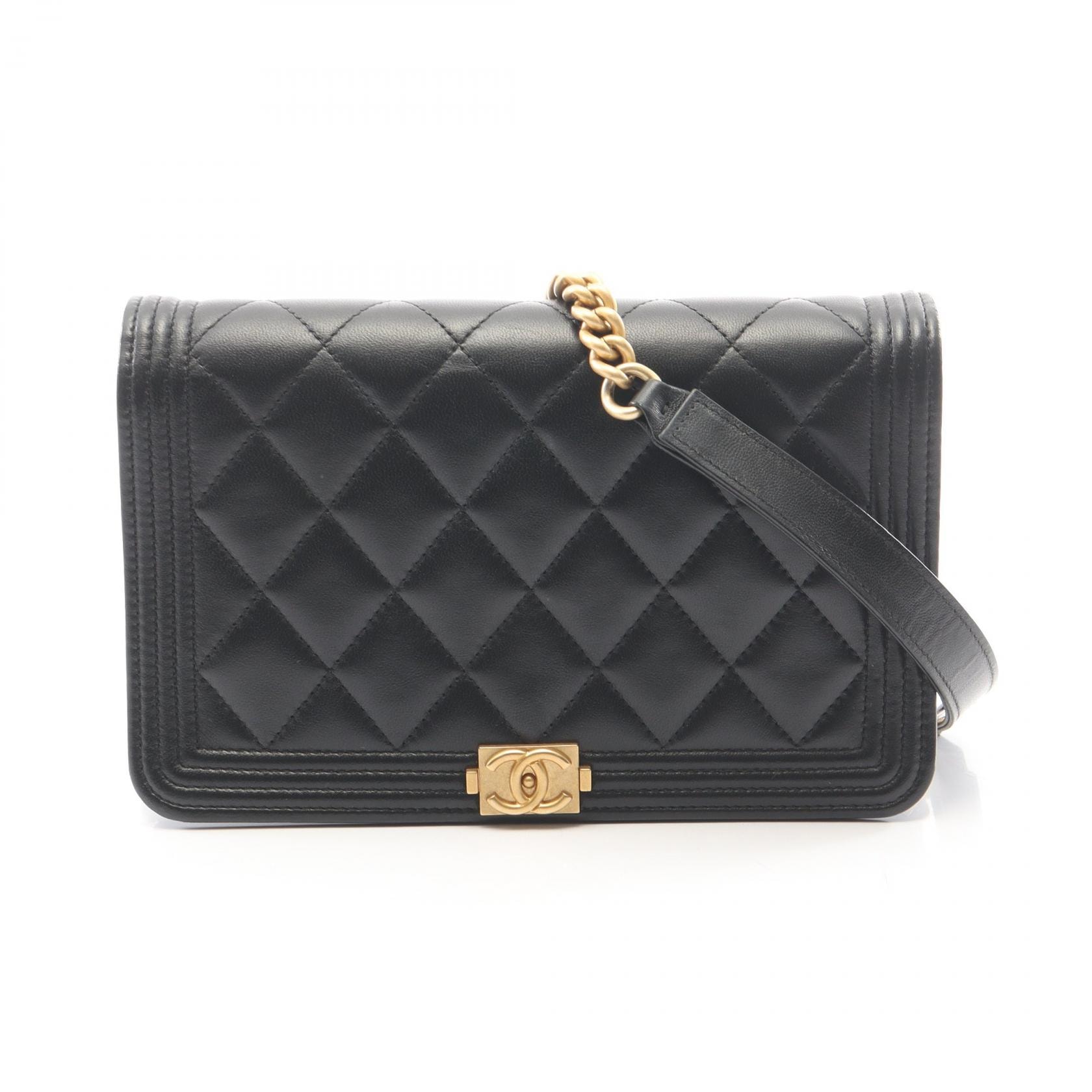 シャネル CHANEL ボーイシャネル ショルダーバッグ バッグ ラムスキン(羊革) レディース ブラック系 A81969 【中古】