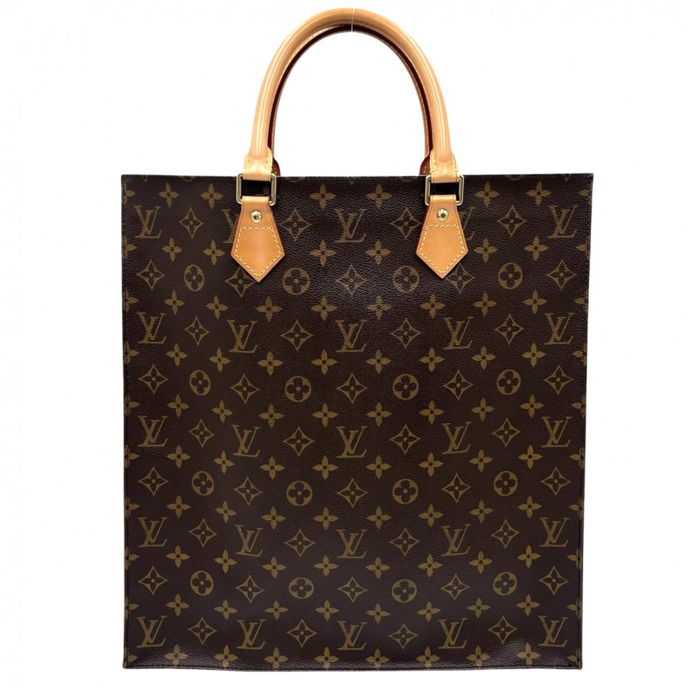 LOUIS VUITTON ルイヴィトン トートバッグ モノグラム サックプラ ハンドバッグ ビジネスバッグ Sac Plat かばん 鞄 M51140 ブラウン 茶 ゴールド金具 レディース【中古品】