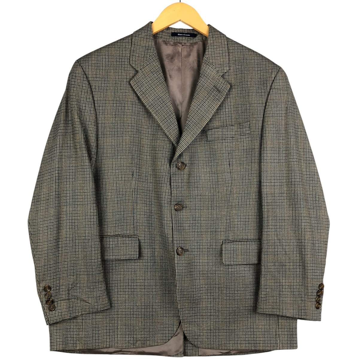 古着 ラルフローレン Ralph Lauren CHAPS チャップス 千鳥格子柄 テーラードジャケット カナダ製 メンズL相当/eaa600311