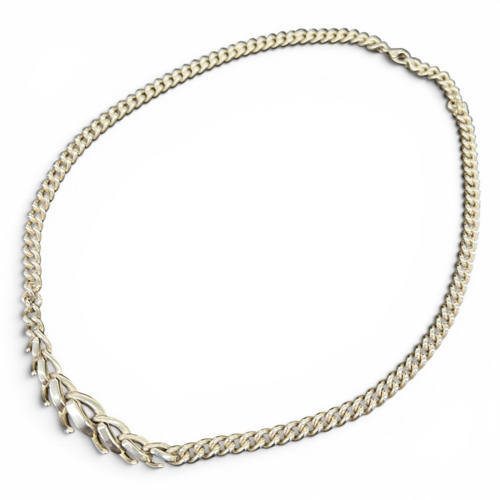 TIFFANY 美品 ティファニー フォージ グラジュエイテッド リンク ネックレス 18インチ シルバー SV925 35.9g レディース チョーカー ABランク 中古 鑑定済 ティファニーアクセ