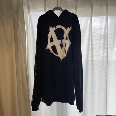 VETEMENTS Double Anarchy Logo Parker "Black White"