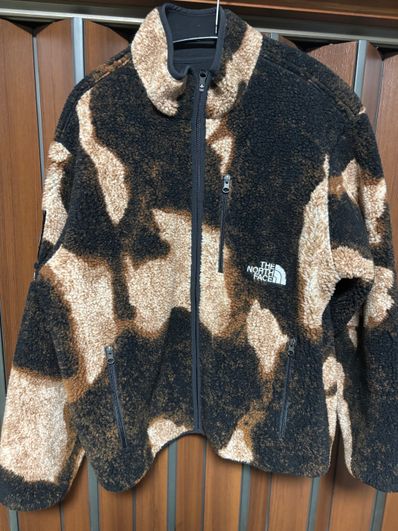 Supreme x The North Face Bleached Denim Print Fleece Jacket "Black"