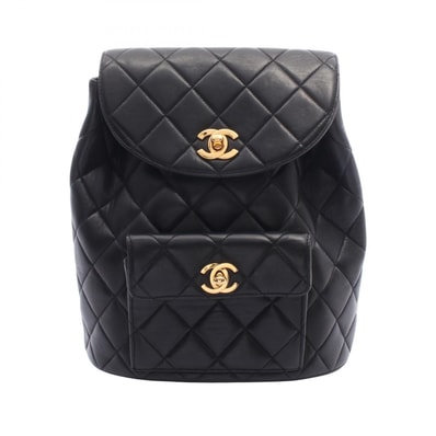 シャネル CHANEL マトラッセ リュックサック バックパック バッグ ラムスキン(羊革) レディース ブラック系 【中古】