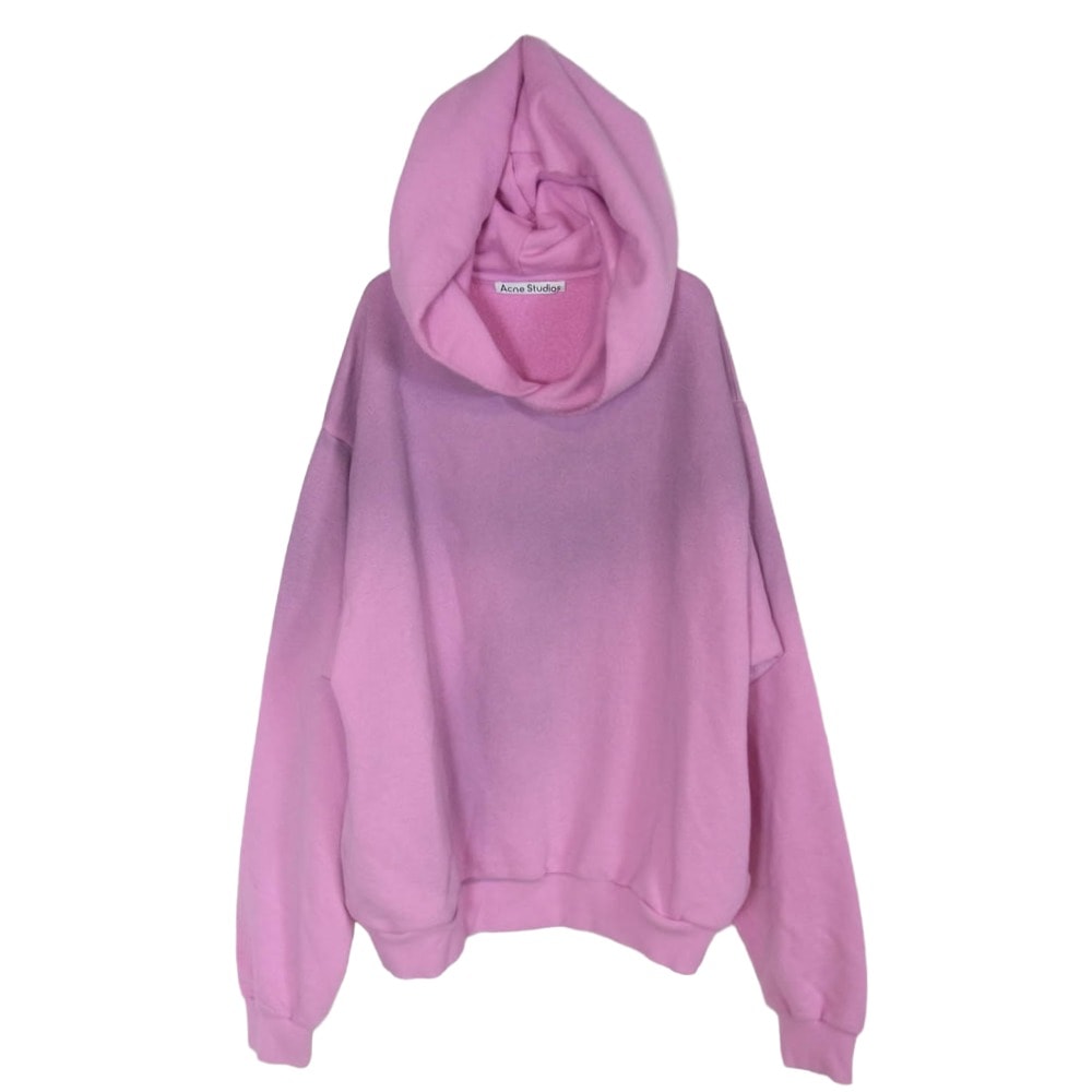 ACNE STUDIOS アクネストゥディオズ 24SS FN-UX-SWEA000020 STOCKHOLM 1996 Logo Hoodie Sweater ダメージ加工 汚れ加工 ロゴ フーディ スウェット パーカー ピンク系 S【中古】