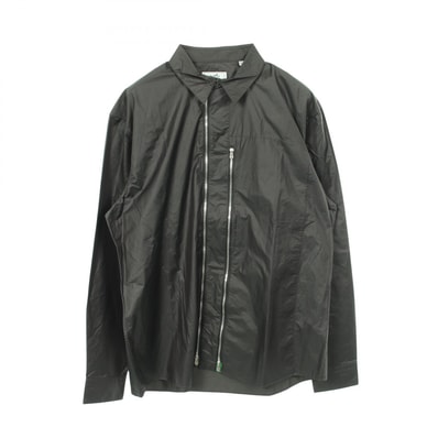 エルメス HERMES セリエボタン ジップアップ シャツ 衣料品 アウター ナイロン コットン レディース グリーン系 【中古】