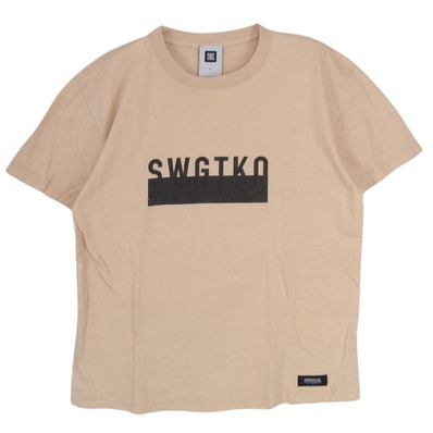 SWAGGER スワッガー Tシャツ SWGT-3038 SWGTKO ロゴ 半袖 Tシャツ TEE ベージュ系 L【中古】