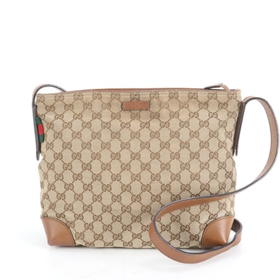 ■美品 グッチ GGキャンバス シェリー ライン337598