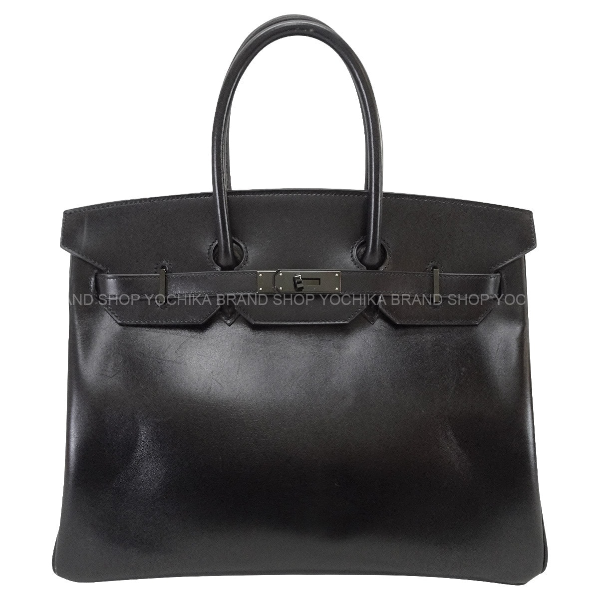 【恵比寿明治通り店】HERMES エルメス ハンドバッグ バーキン35 ソーブラック SO BLACK 黒 (ブラック) ボックスカーフ ブラック金具 □O刻印 Aランク【中古】