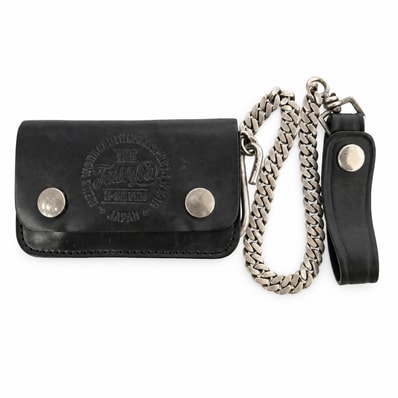 TENDERLOIN テンダーロイン × PORTER T-CARD CASE T-WALLET CHAIN ポーター レザー カードケース 喜平 ウォレットチェーン セット ブラック系 シルバー系【中古】