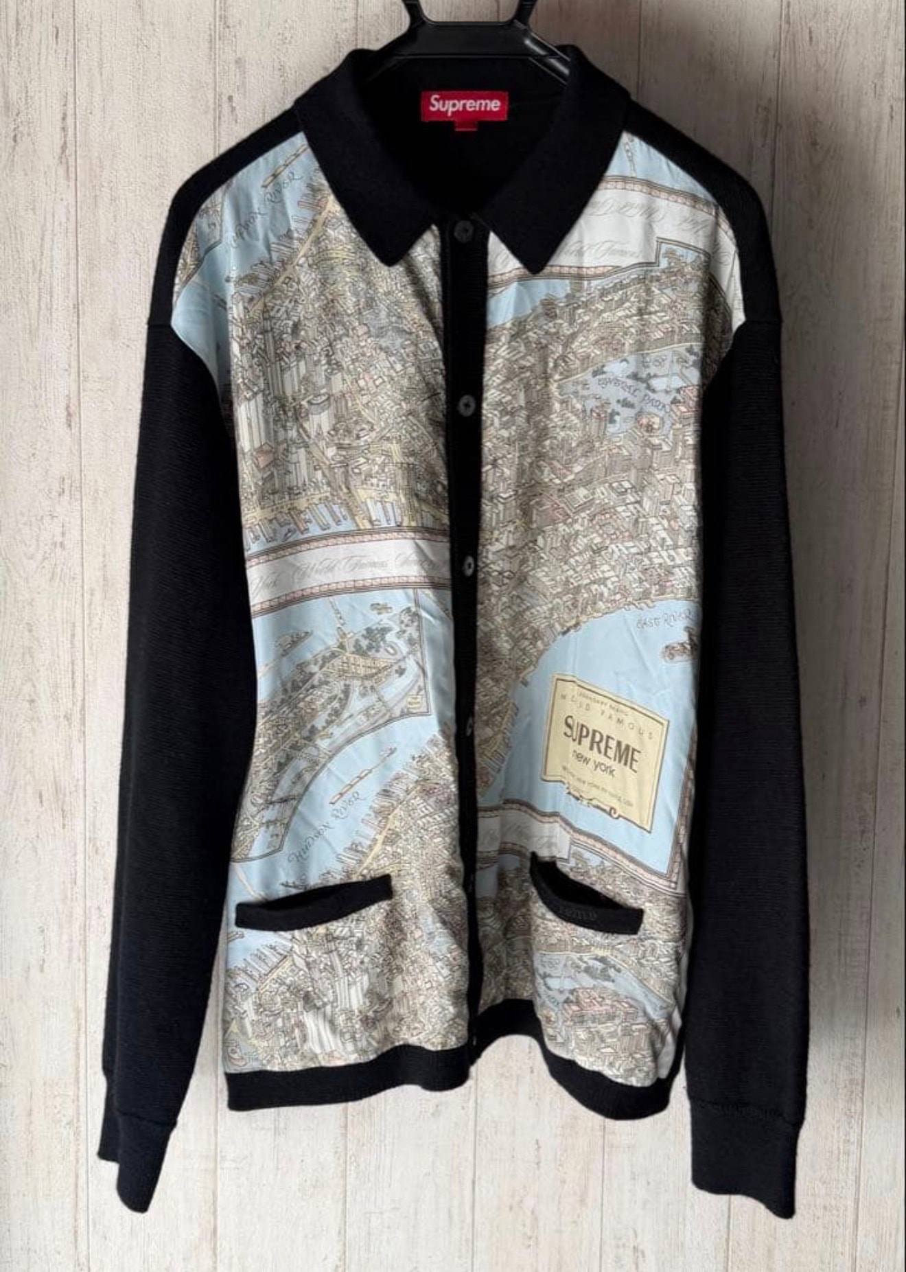 Supreme Silk Map Cardigan "Black"