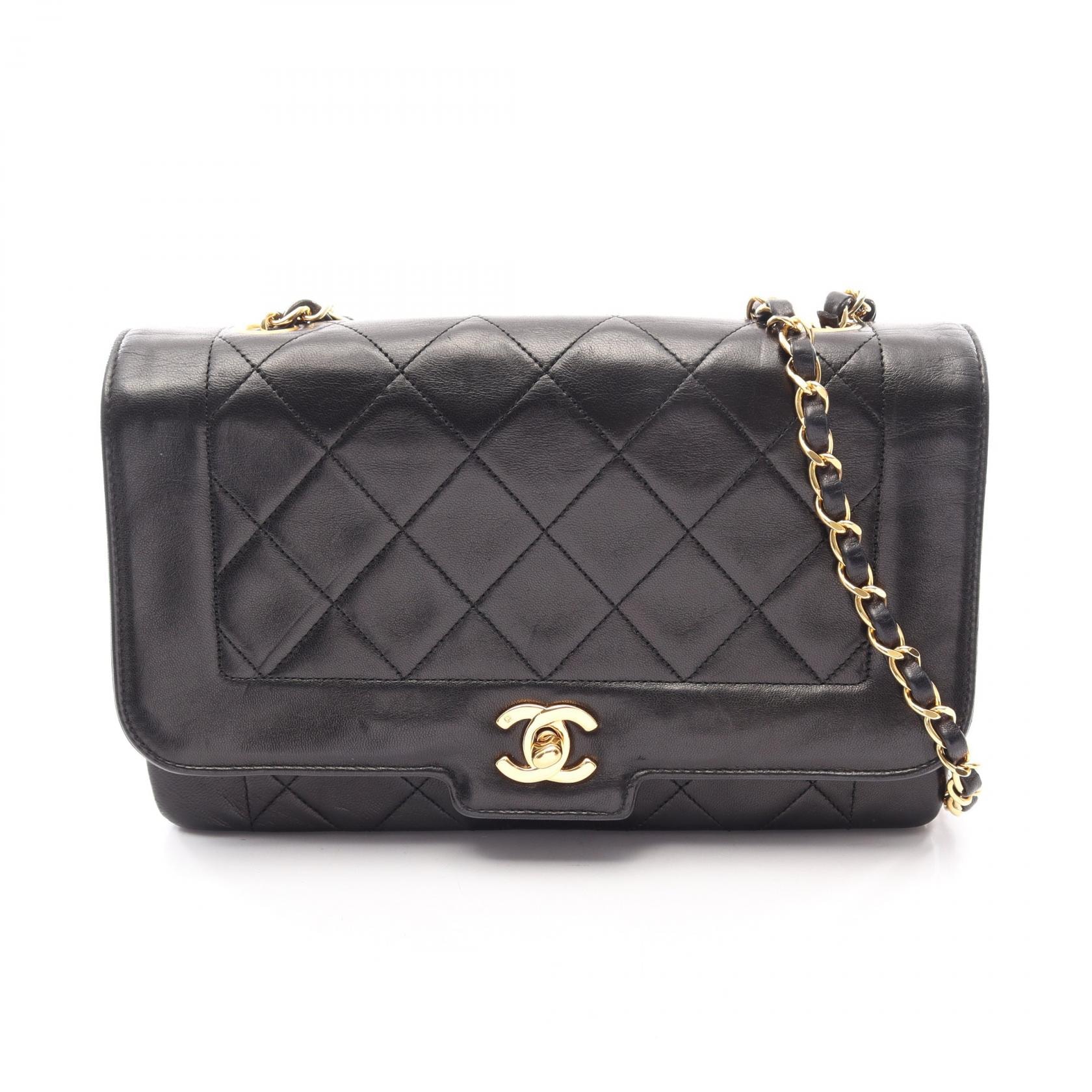 シャネル CHANEL マトラッセ シングルフラップ ショルダーバッグ バッグ ラムスキン(羊革) レディース ブラック系 【中古】