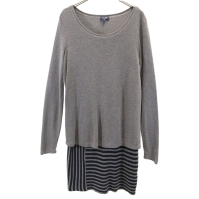 ARMANI JEANS アルマーニジーンズ 長袖 レイヤード ワンピース 46 グレー