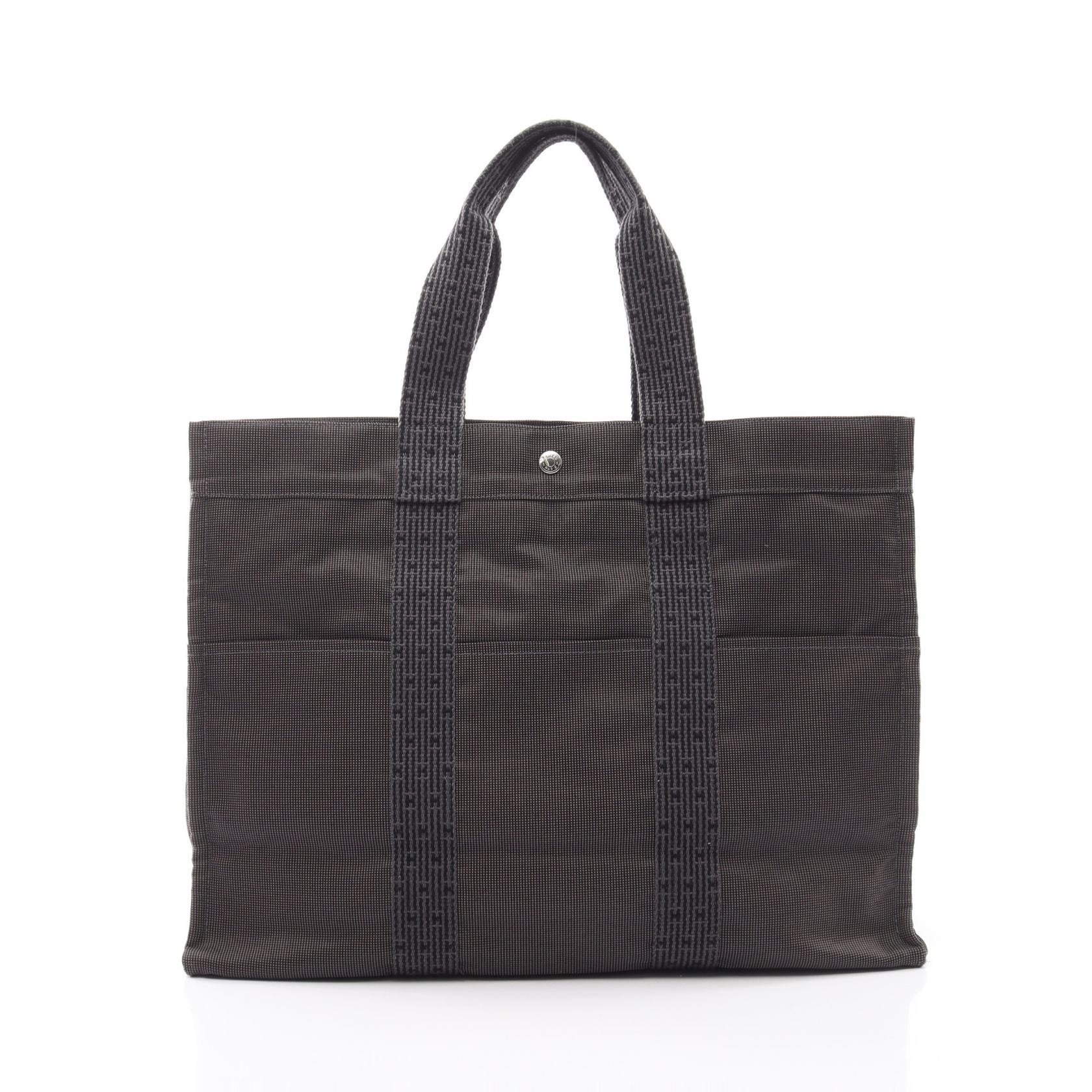 エルメス HERMES エールラインGM トートバッグ バッグ キャンバス メンズ レディース グレー系 【中古】