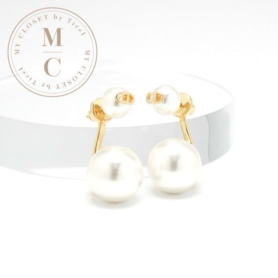 クリスチャンディオール CHRISTIAN DIOR ピアス イヤリング ゴールド CDロゴ パール