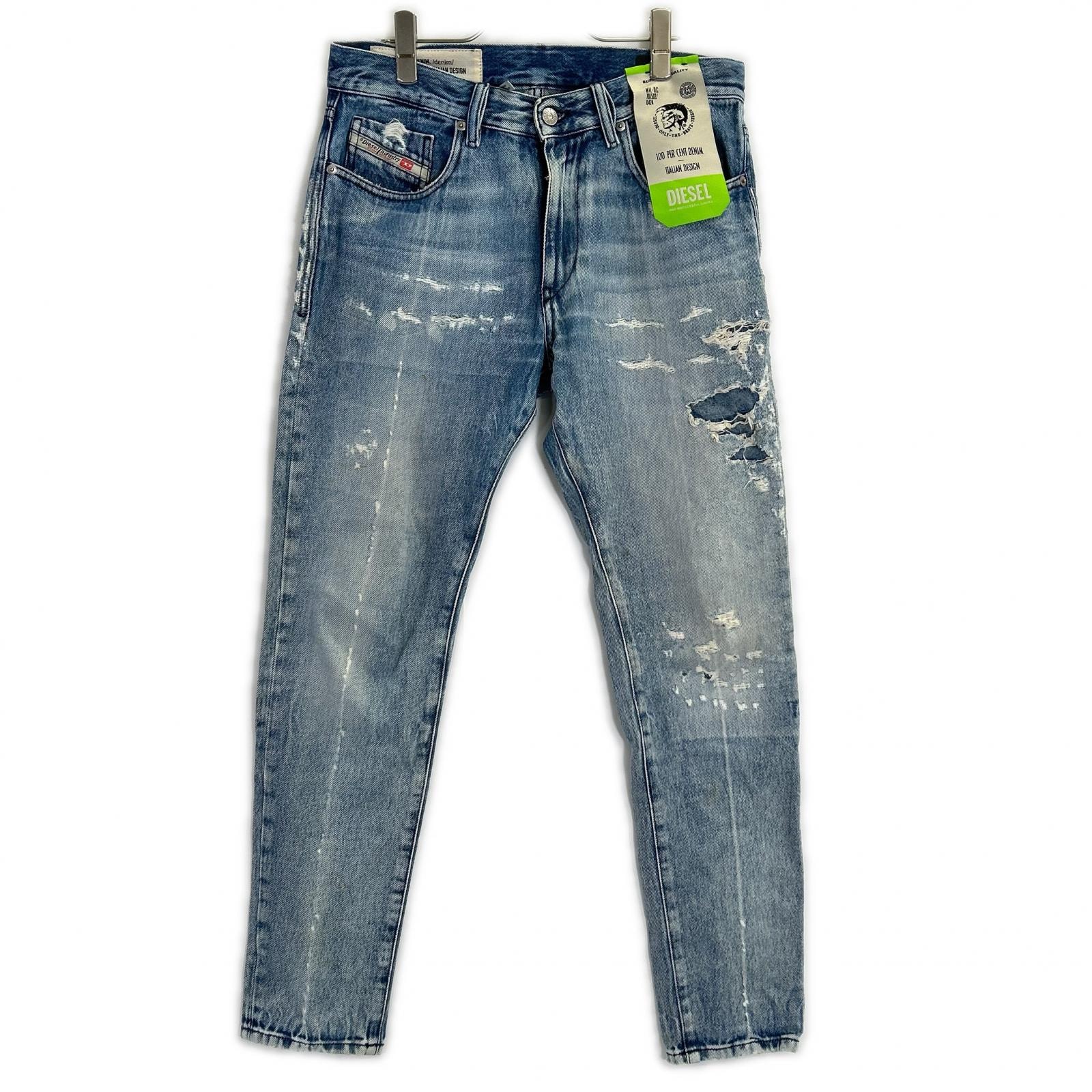ディーゼル D-STRUKT インディゴ ジョガークラッシュパンツ 30