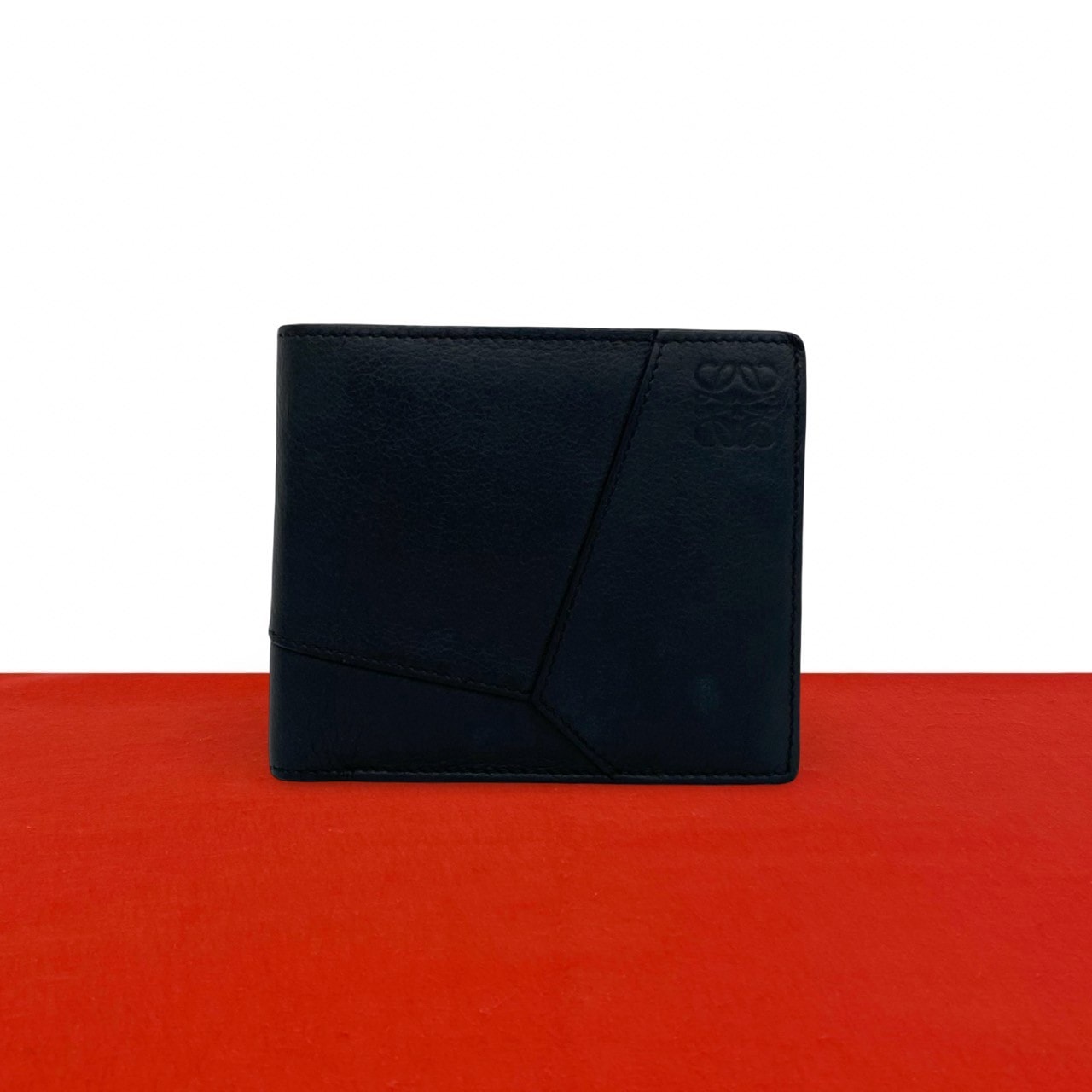 LOEWE ロエベ パズル バイフォールド コインウォレット アナグラム ロゴ カーフ 二つ折り財布 ブラック
 2674a