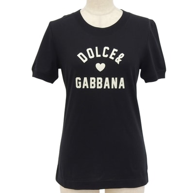 未使用品 ドルチェ&ガッバーナ 半袖Tシャツ ブラック レディース 36