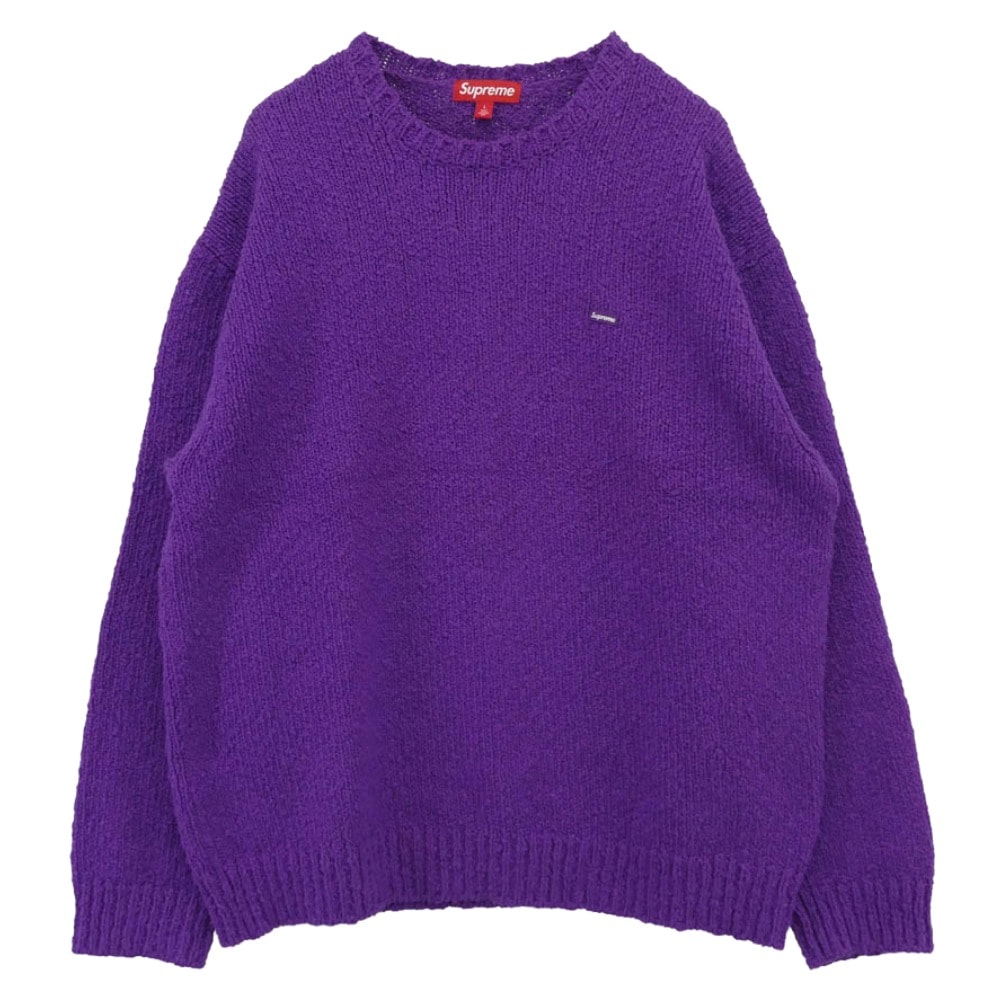 Supreme シュプリーム ニット 24SS Boucle Small Box Sweater ブークレ スモールボックスロゴ セーター パープル系 L【中古】