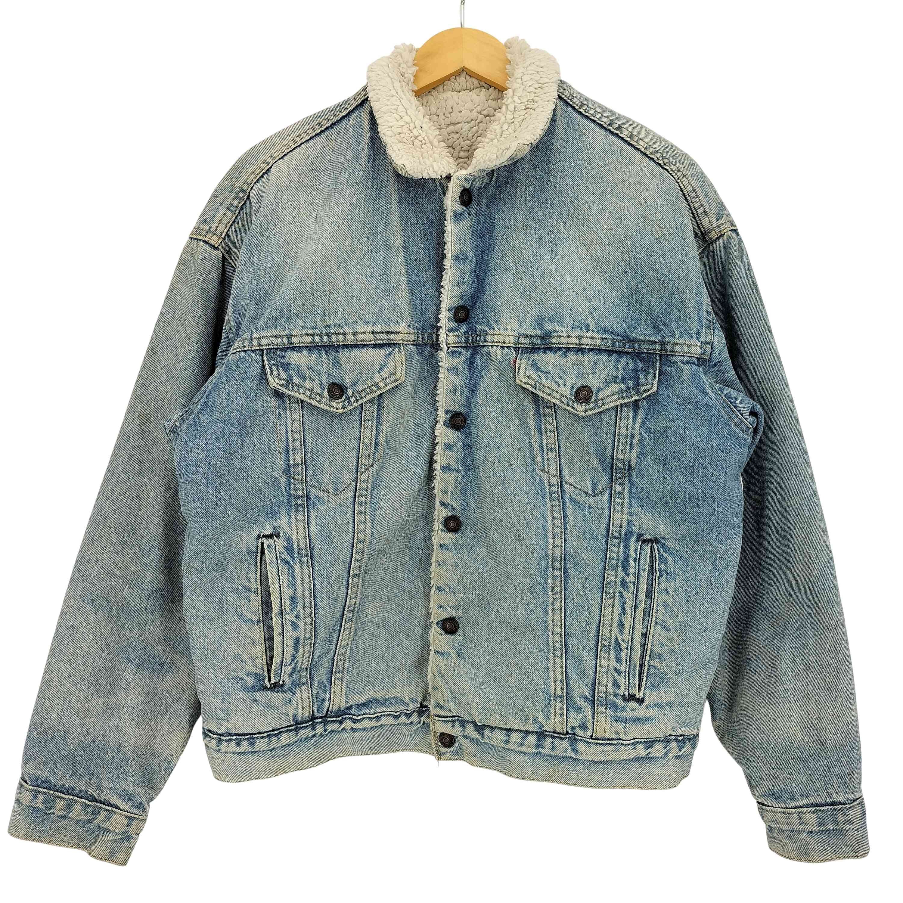 90s 97年製 USA製 ボタン裏527 70609 Denim Boa Jacket 裏ボア デニム ボアジャケット【1142038648072】