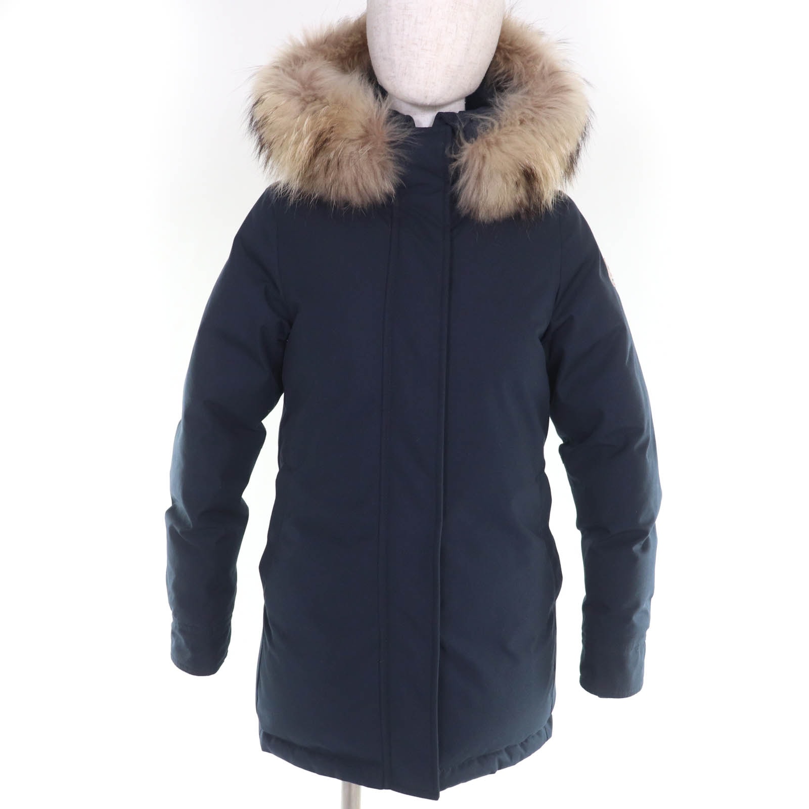 美品 ピレネックス ダウンコート ネイビー レディース 34 BORDEAUX