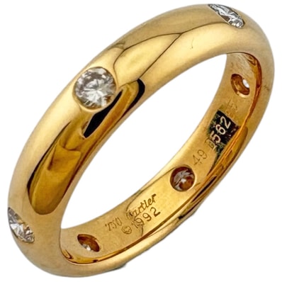 カルティエ ステラ リング 指輪 8.5号 18金 K18イエローゴールド ダイヤモンド レディース CARTIER 中古