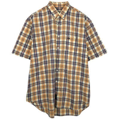 古着 バーバリー Burberry's THOMAS BURBERRY 半袖 ボタンダウン チェックシャツ メンズXL相当/eaa655958