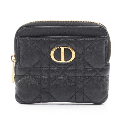 ディオール Dior Caro Lavender ウォレット カナージュ コインケース 財布 レザー レディース ブラック系 S5177UWHC_M900 【中古】