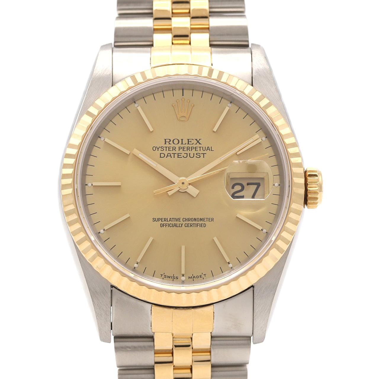 ロレックス デイトジャスト 16233 SSxYG 自動巻 S番