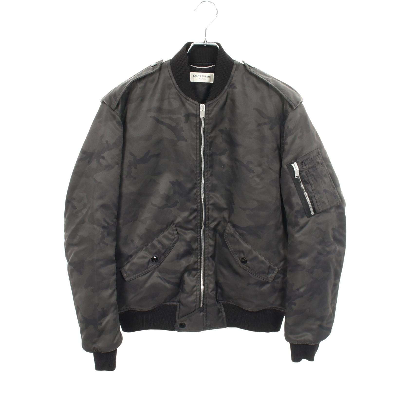 サンローランパリ SAINT LAURENT PARIS カモフラージュ ブルゾン ブルゾン 衣料品 アウター ナイロン メンズ グリーン系 / ブラック系 456742 【中古】