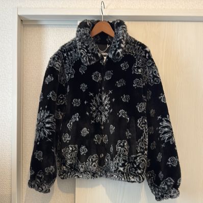 Supreme Bandana Faux Fur Bomber Jacket "Black"