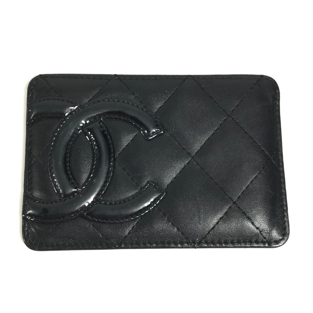 シャネル CHANEL CC ココマーク ロゴ A26725 カンボンライン パスケース 名刺入れ ヴィンテージシャネル Vintage Chanel カードケース レザー ブラック
