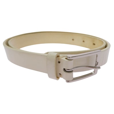 WACKO MARIA ワコマリア ベルト 12AW WMR-BLT-03 GUILTY PARTIES ENAMEL BELT パテント エナメル ナロー レザー ベルト ホワイト系 32【中古】