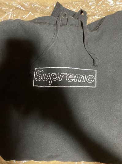 Supreme KAWS Chalk Logo Hooded Sweatshirt "Black"(2021)