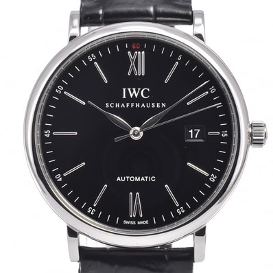 IWC IWC SCHAFFHAUSEN IW356502 ポートフィノ デイト ブラック 自動巻き メンズ 腕時計 J#150121