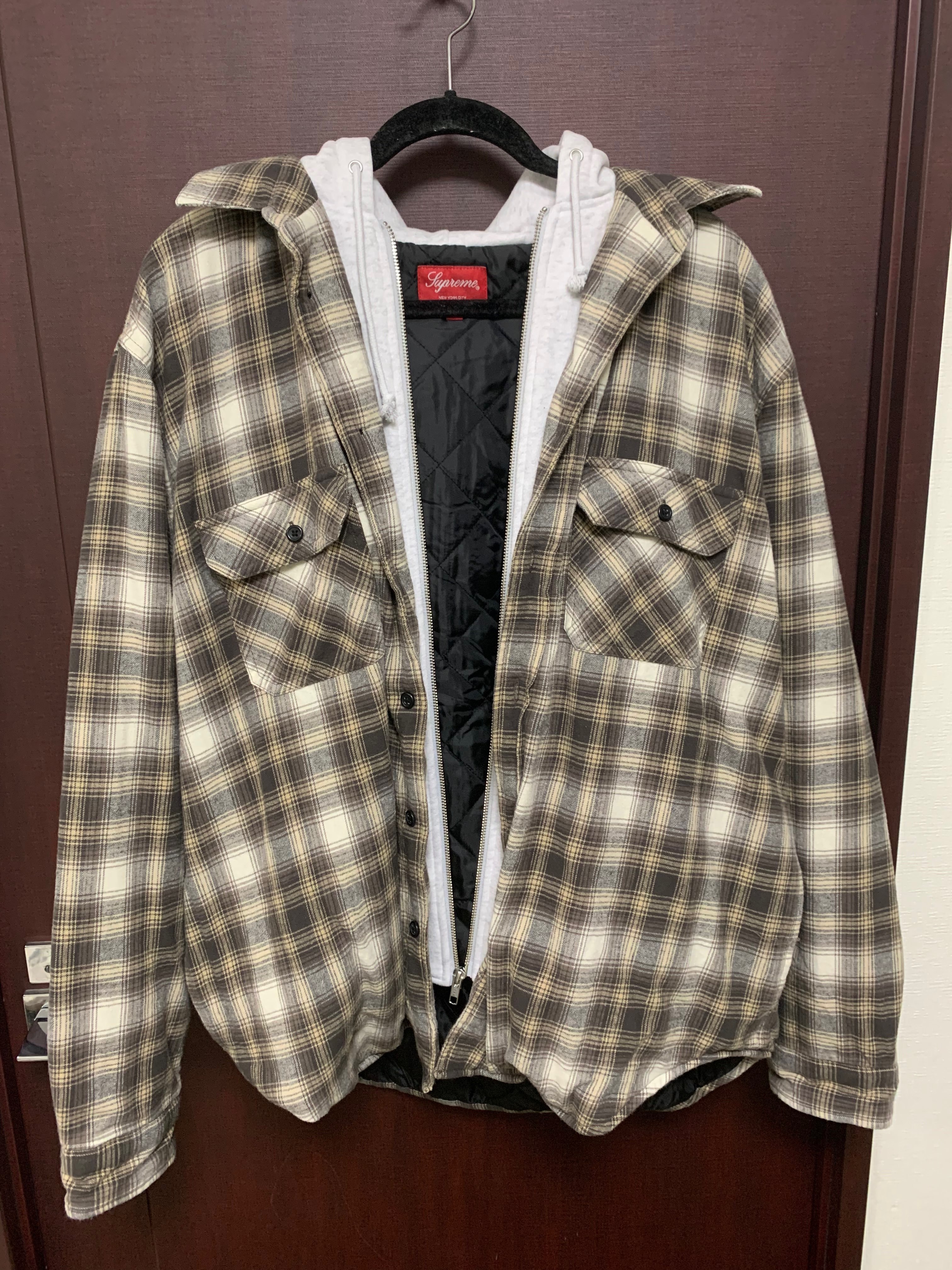 Supreme Hooded Flannel Zip Up Shirt "Brown"