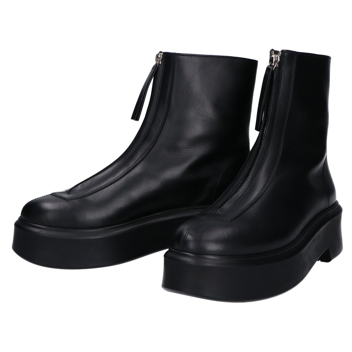 ザ ロウ 美品 F1144-L64R カーフスキン ラバークレープソール ZIPPED BOOT I/センタージップブーツ 40