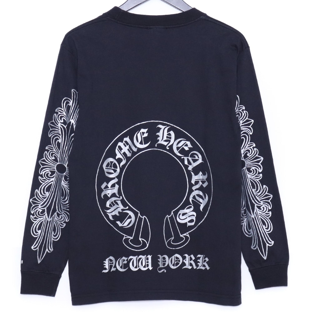CHROME HEARTS オールド ニューヨーク限定 フローラルクロス ホースシュー ロングスリーブTシャツ