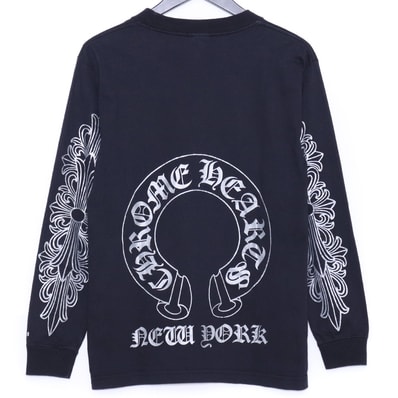 CHROME HEARTS オールド ニューヨーク限定 フローラルクロス ホースシュー ロングスリーブTシャツ