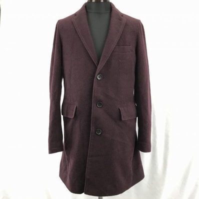 BEAMS/ビームス★ウール/チェスターコート/アウター【Mens size -M/紫】3ボタン/内ポケット/センターベント/総裏地◆BA919L